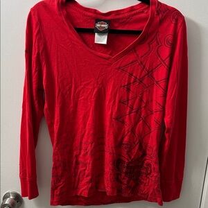 Harley-Davidson Women's Crimson Long Sleeve Tee